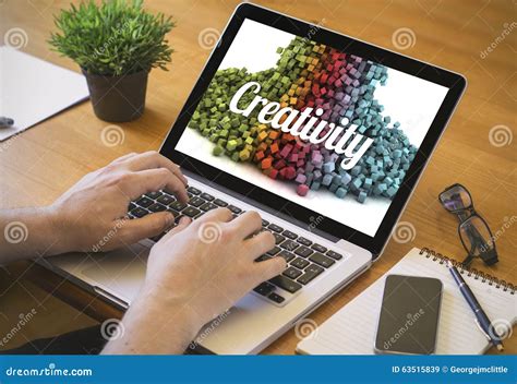 Computer Desktop Creativity Stock Image Image Of Work Decoration