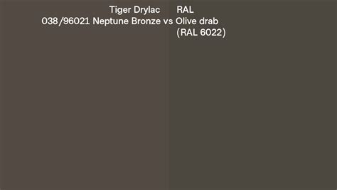 Tiger Drylac 038 96021 Neptune Bronze Vs RAL Olive Drab RAL 6022 Side