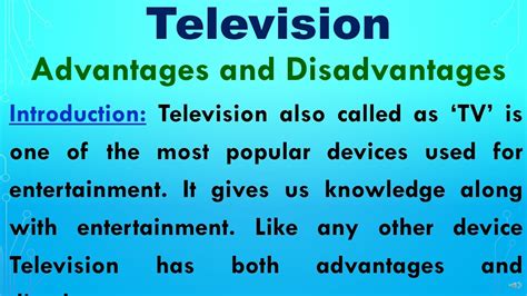The world we live in today, people tend to change job every often. Essay on Television advantages and disadvantages in ...