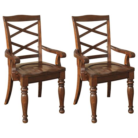 Signature Design By Ashley Porter Dining Room Arm Chair Set Of 2 Rustic