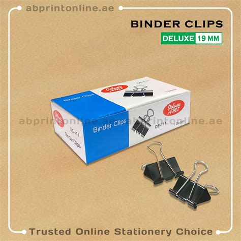 Deluxe Binder Clips 19 Mm Black Pkt12pcs Ab Print Online