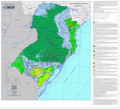 ibge disponibiliza mapas vetoriais sobre a hidrogeologia na região sul