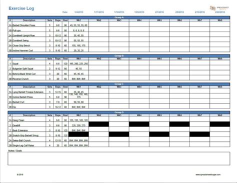 Weight training spreadsheet template weightlifting excel sheet new. Excel Spreadsheet Workout Plan Google Spreadshee microsoft ...
