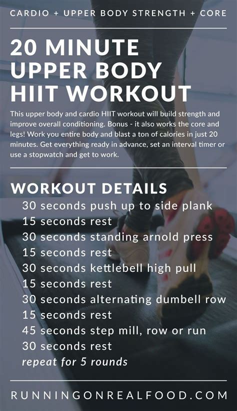 20 Minute Upper Body Hiit Workout Upper Body Hiit Workouts Interval