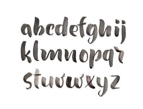 Hand Drawn Colorful Watercolor Alphabet Calligraphic