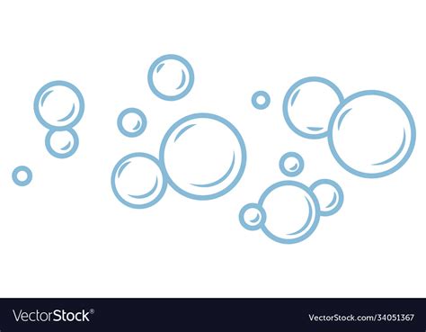 Foam Bubbles Cleaning Or Washing Hygiene Cosmetic Vector Image