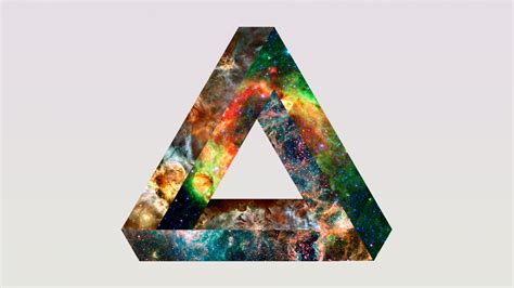 Wallpaper Penrose Triangle Space Simple Background Abstract
