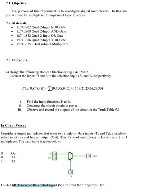 Solved 1 Introduction A Multiplexer Mux Is A Basically A