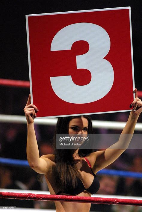 The Ring Girls Signal The Start Of Round 3 In The Boxing At The News