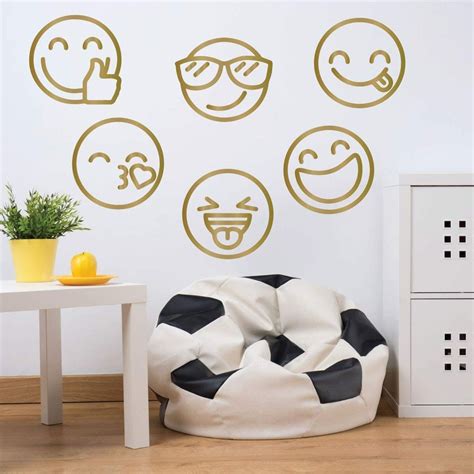 Emoji Wall Decals Multiple Vinyl Decorations For Boys Or Etsy