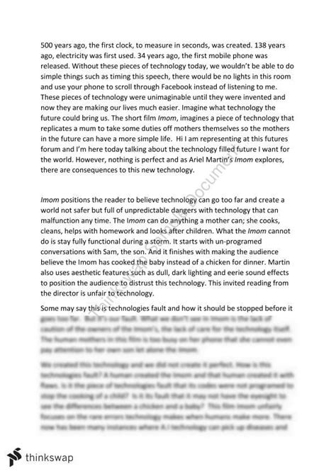 Persuasive Speech of the Future of Technology | English ...