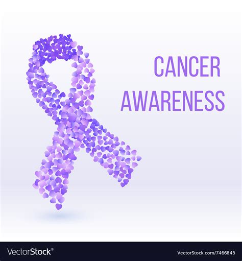 Purple Ribbon Cancer Awareness Symbol Royalty Free Vector
