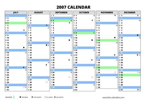 2007 Calendar ≡ Free