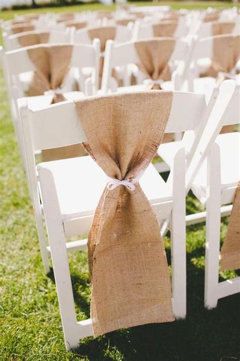 Beach Wedding, Chair Sash, Hessian Chair Sash, Rustic Wedding Decor