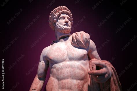 Roman Statue Of Emperor Hadrian With A Bare Torso Marble Perge Nd