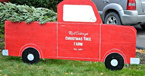 Red Truck And Christmas Tree Outdoor Christmas Decor Christmas Yard