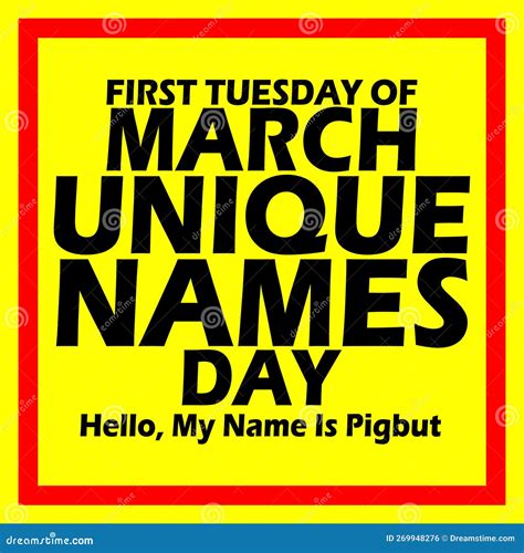 Unique Names Day On March Stock Illustration Illustration Of Unique