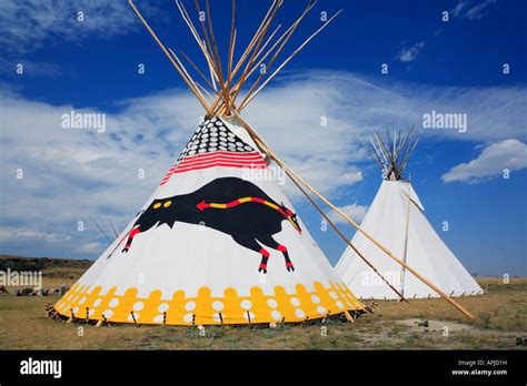 First Nations Or Plains Indian Traditional Native Tipis Or Teepees
