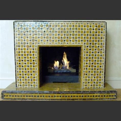 Warm House Fireplace Moroccan Tiles Moroccan Tile
