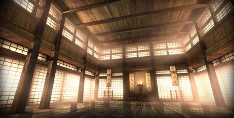 Kfs Environments Japanese Dojo Samurai Artwork Castles Interior