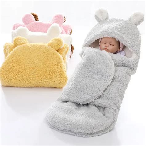 Winter Newborn Baby Blanket Infant Bebe Thicken Fleece Swaddle Stroller