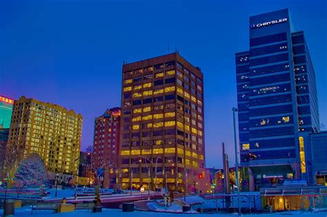 Downtown Windsor Ontario Canada Usa The Blue Hour Flickr