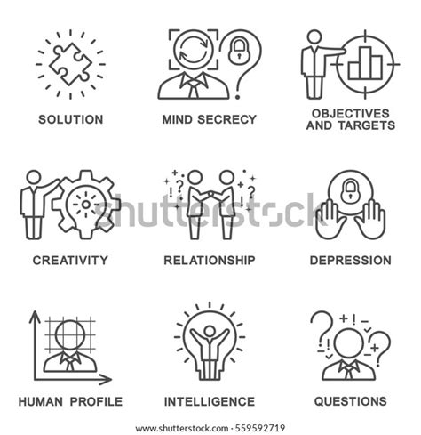 The Collection Icons Human Personality Psychology Mental Abilities