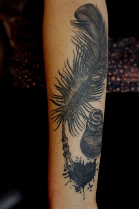 I have a shitload of gel pens, and so happen to want to draw on myself. Pen ink tattoo, Feather tattoos, Tattoos