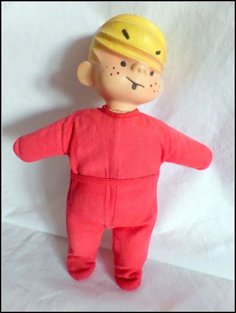 Vintage Dennis The Menace Doll Rubber Head Soft Body Red Flannel