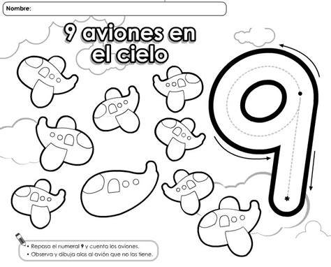 Traza y colorea Trabajamos los números del 1 al 10 con estas divertidas