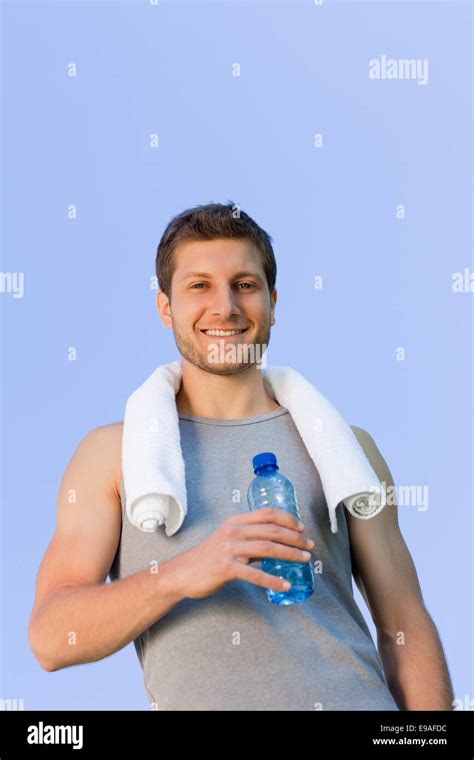 Man Drinking Water After The Gym Stock Photo Alamy