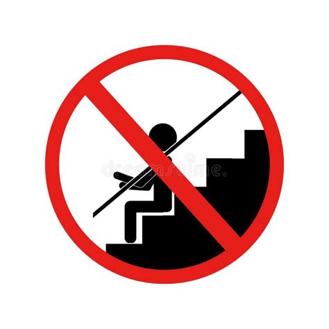 Se Al De Peligro Prohibida Que Se Arrastra En Las Escaleras Ilustraci N