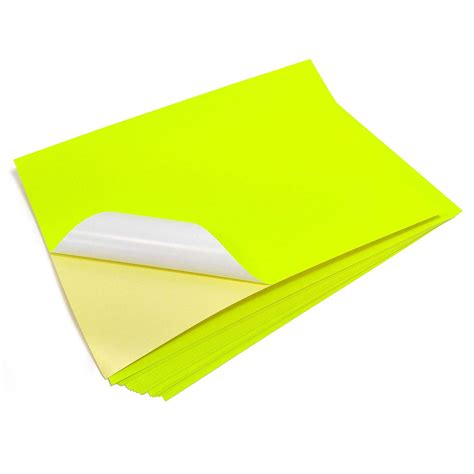 Buy Evergreen Goods 10 Sheets A4 Neon Fluorescent Yellow Sticker Paper
