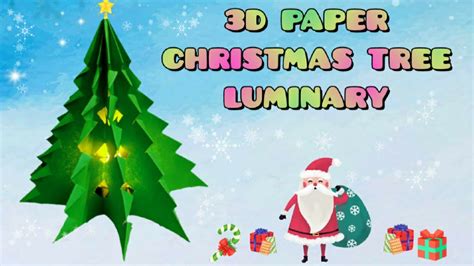 How To Make 3d Paper Christmas Tree Luminary Diy Paper Christmas Tree