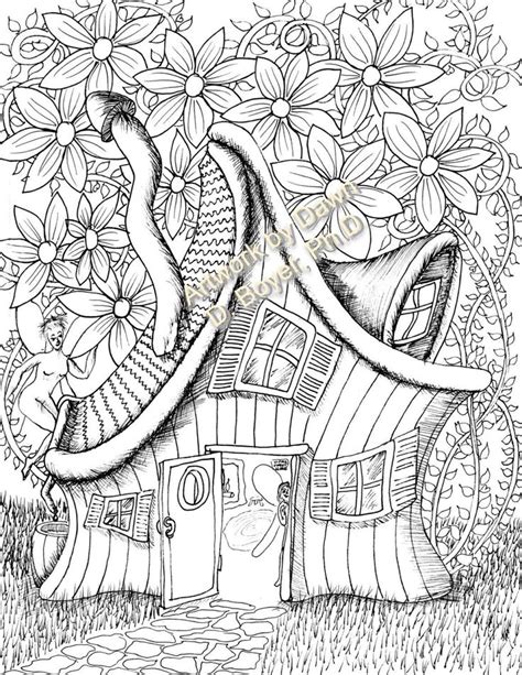 Search through 52570 colorings, dot to dots, tutorials and silhouettes. House Coloring Pages For Adults Fresh ... | Fairy coloring ...