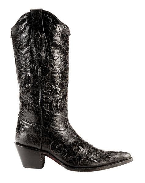 Corral Sequin Inlay Cowgirl Boots Pointed Toe Sheplers