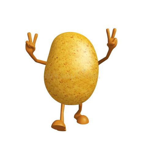 Potato Character With Happy Pose Stock Illustration Illustration Of