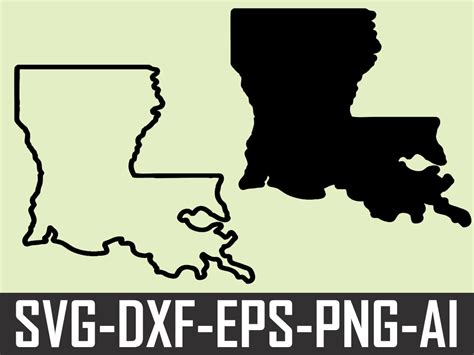 Louisiana State Svg Louisiana Map Svg State Shape Outline Etsy