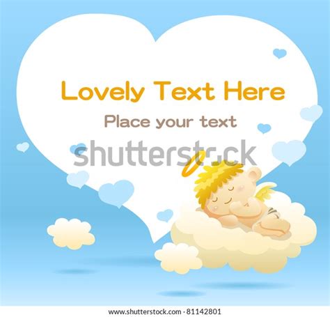 Cute Baby Angel Lying On Cloud Stock Vector Royalty Free