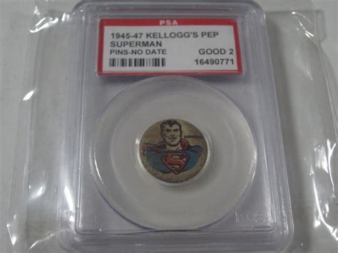 Vintage 1945 47 Kelloggs Pep Cereal Pins Superman Psa 2 4565469755