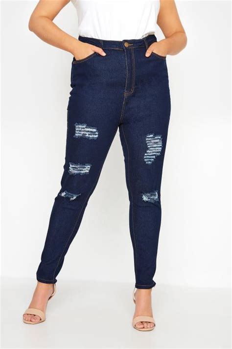 Womens Plus Size Ripped Jeans Yours Clothing