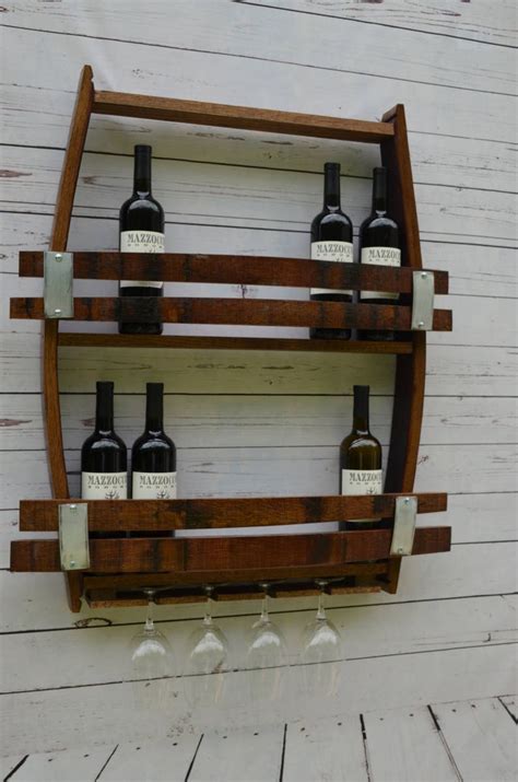 Wine Barrel Wine Rack 12 14 Wine Bottles Made From Reclaimed Etsy