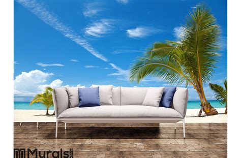 Palm Trees On A Tropical Beach Wall Mural