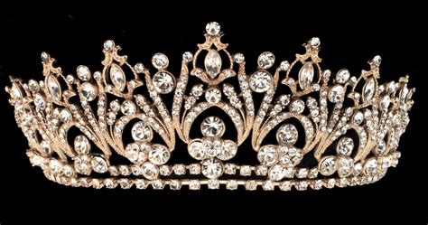 Elegant Gold Rhinestone Bridal And Quinceanera Tiara Affordable