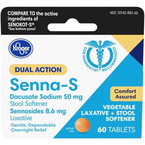 Kroger® Senna S Natural Laxative Stool Softener Tablets 60 Ct Food 4 Less