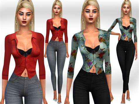 Sims 4 Custom Content Female Shirts Tutor Suhu