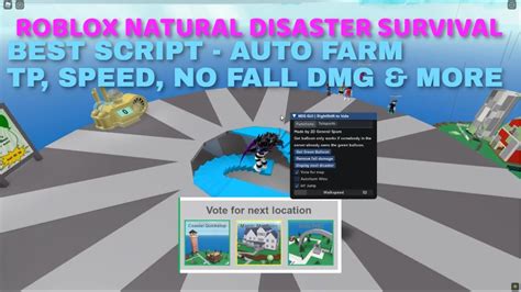 Roblox Natural Disaster Survival Best Script No Fall Damage Teleport