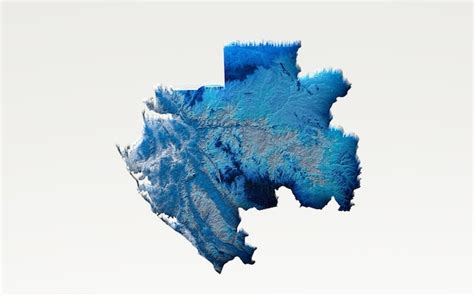 Premium Photo 3d Deep Blue Water Gabon Map Shaded Relief Texture Map