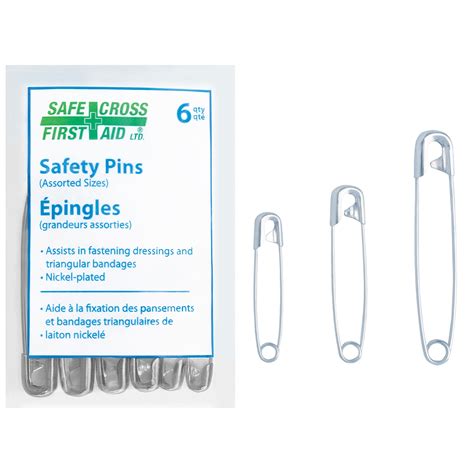 Safecross Safety Pins Assorted Sizes Pack Of 6 Grand And Toy