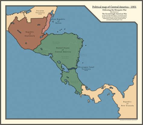 Political map of Central America in 1901 by jbkjbk2310 on DeviantArt